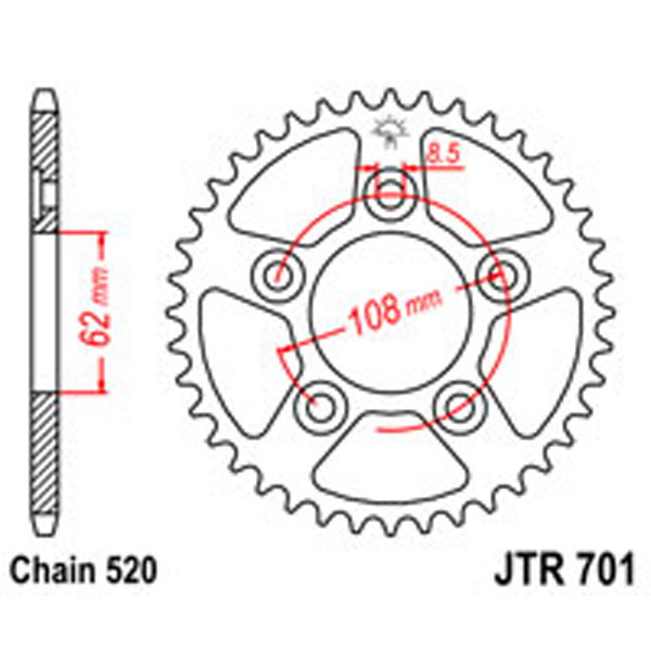 JT JT Rear Sprockets R/W 701-39 APRILIA (0714)